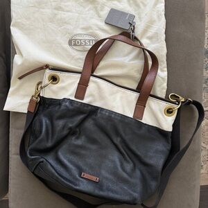 Fossil Color Block Crossbody/Shoulder Tote